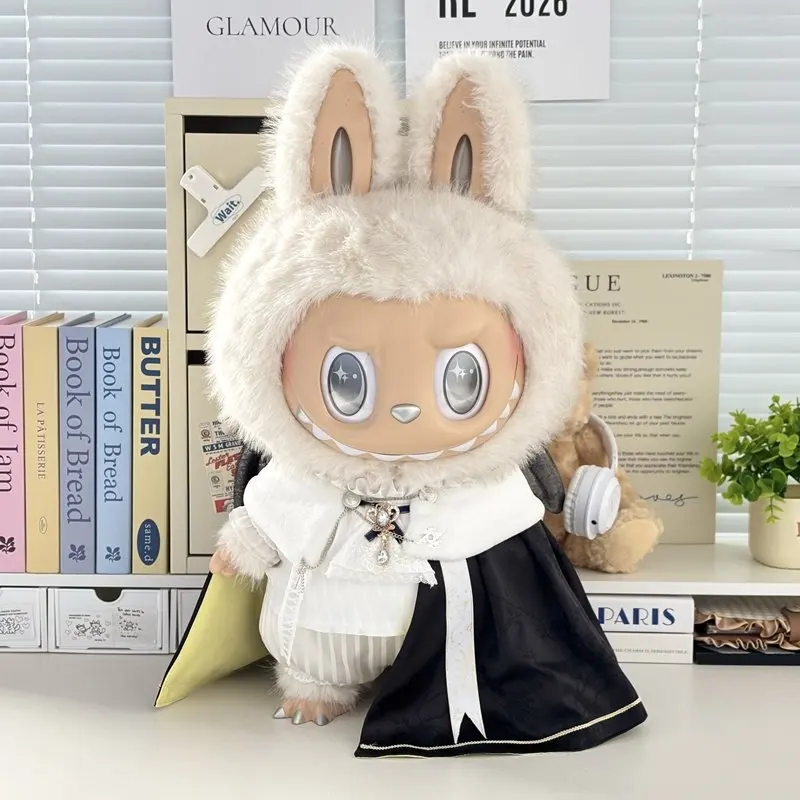 In Stock Zimomo the Leader Angel in Clouds Vinyl Doll LABUBU Cloth Dolls Clothes 58cm King'S Cloak Diamond Set Overalls Gift