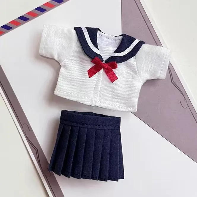 OB11 Doll Uniform Tie Shirt JK Pleated Skirt Clothes School Uniform, Student Set JK Uniform For 12 Points BJD Clothing 1/12