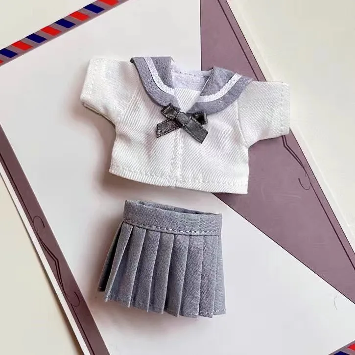 OB11 Doll Uniform Tie Shirt JK Pleated Skirt Clothes School Uniform, Student Set JK Uniform For 12 Points BJD Clothing 1/12
