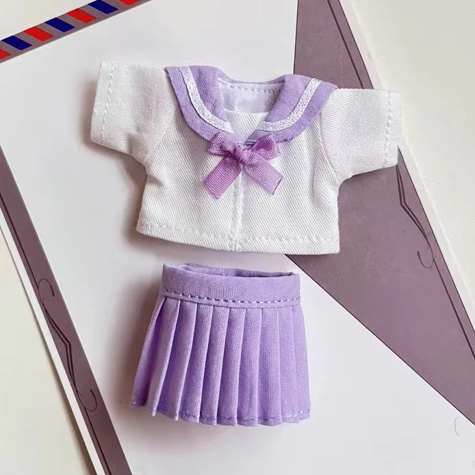 OB11 Doll Uniform Tie Shirt JK Pleated Skirt Clothes School Uniform, Student Set JK Uniform For 12 Points BJD Clothing 1/12