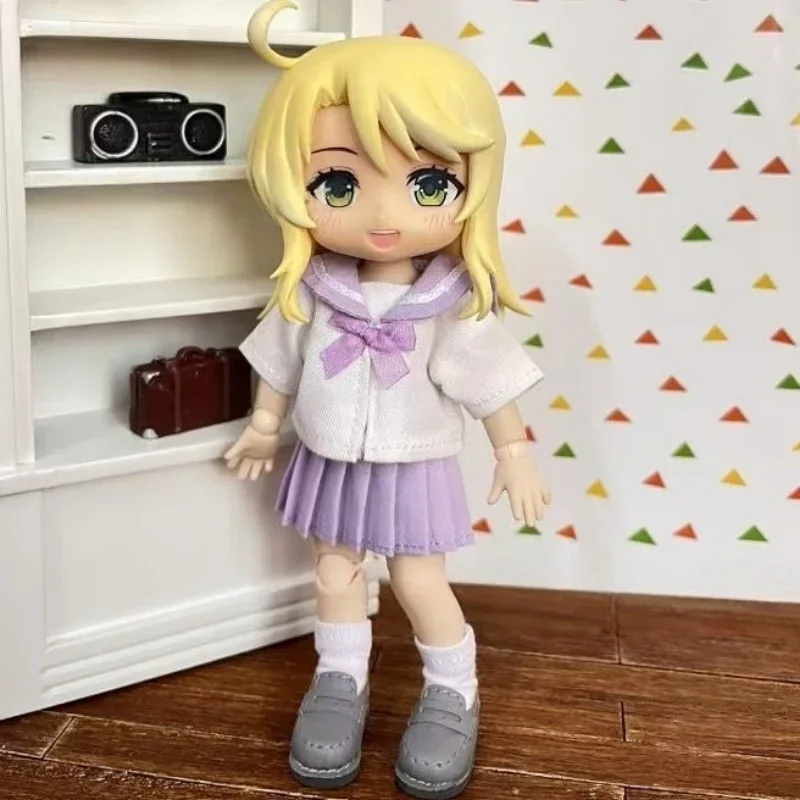 OB11 Doll Uniform Tie Shirt JK Pleated Skirt Clothes School Uniform, Student Set JK Uniform For 12 Points BJD Clothing 1/12