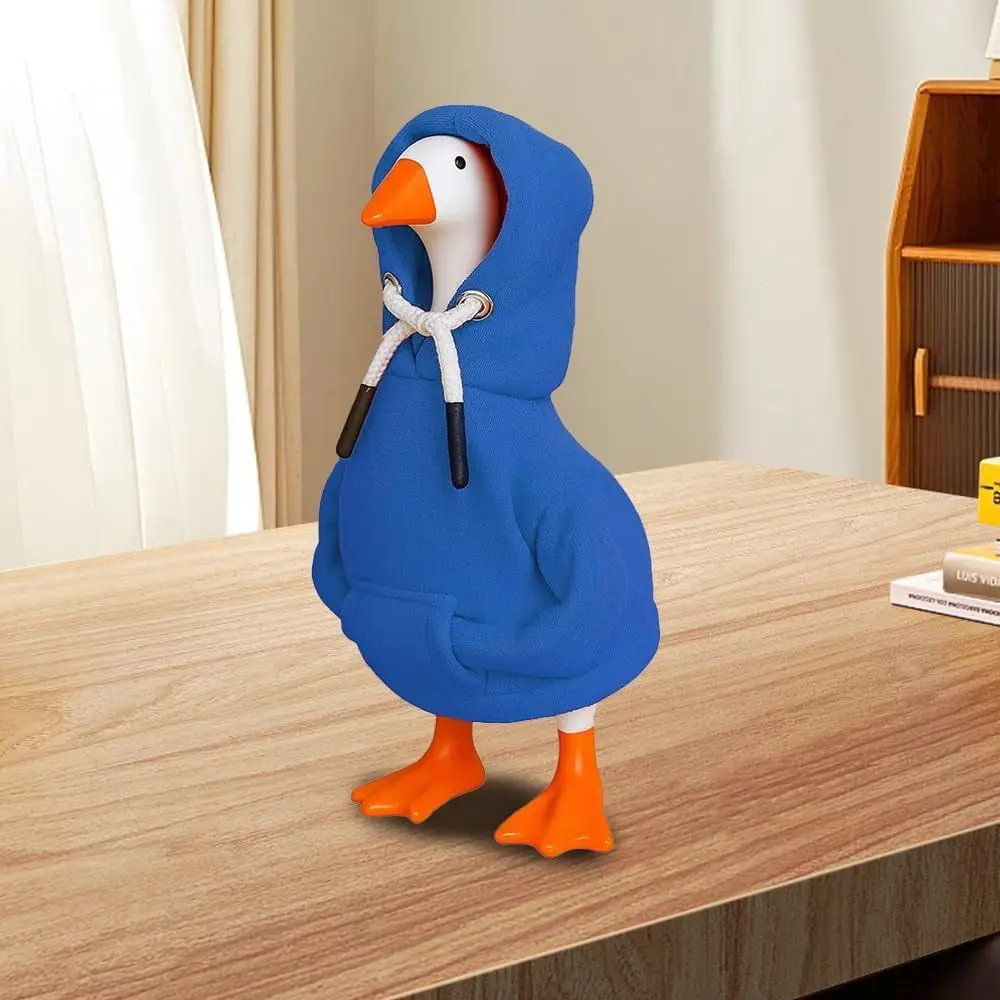 Funny 5 Inch Goose Outfits Red Hoodies Soft Solid Color Mini Porch Goose Hoodies Tabletop Goose Costume for Table Decoration