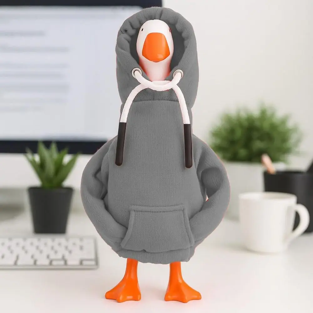 Funny 5 Inch Goose Outfits Red Hoodies Soft Solid Color Mini Porch Goose Hoodies Tabletop Goose Costume for Table Decoration
