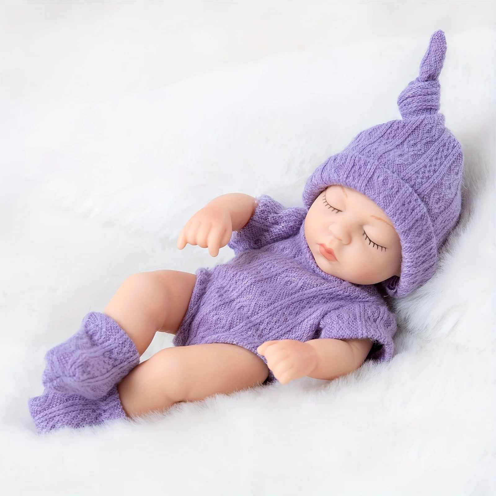 Mini 7 Inch Reborn Doll Sleeping Baby Doll 19cm Born Dolls Baby Toys ,The Best Gift for Girls.