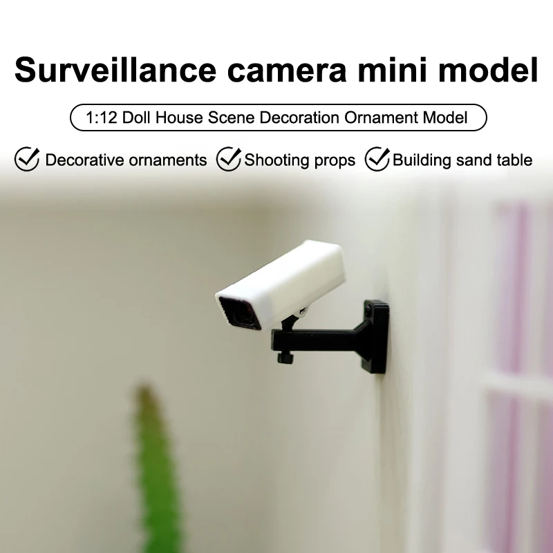 Hot Sale 1/12 Scale Miniature Surveillance Camera for Dollhouse Decor, Home Dolls Micro Scene Accessory