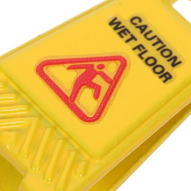 Caution Wet Floor Sign Warning Sign Model Figurine Miniature Scene Decoration 15UB