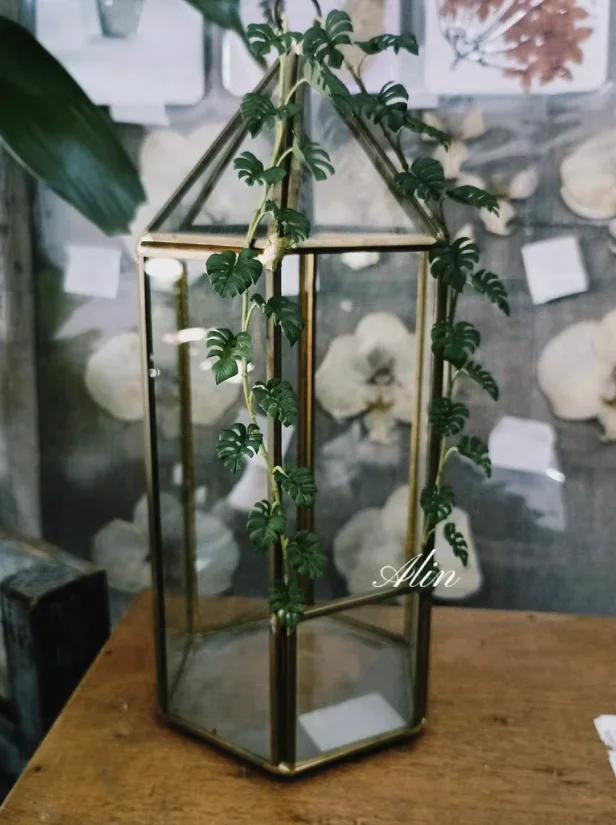 Handmade Clay Vine Plants Collection: Wisteria, Ivy & Rose Vine Miniatures with Lotus & Chrysanthemum for 1:6 Dollhouse Garden