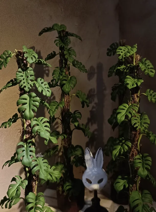 Handmade Clay Vine Plants Collection: Wisteria, Ivy & Rose Vine Miniatures with Lotus & Chrysanthemum for 1:6 Dollhouse Garden