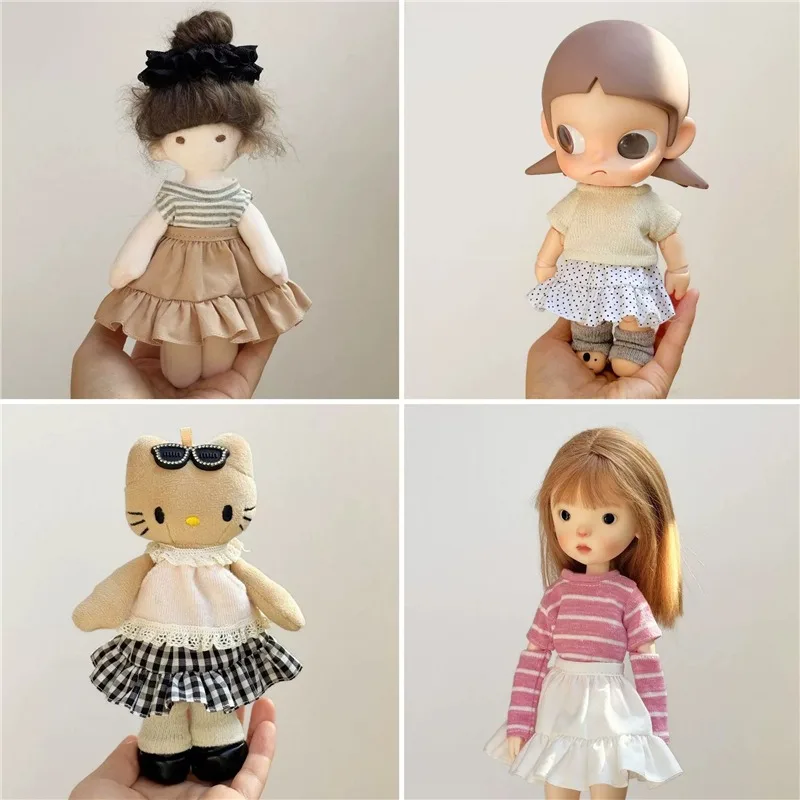 For Blythe Doll Clothing Turtleneck Sweater Jeans Set Pleated Dress Jk Skirt Outfit Clothes OB24 OB22 1/6 Long Leg HelloKitty