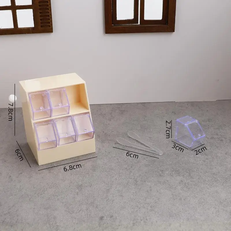 1/12 Dollhouse Simulation Candy Display Rack Drawer Cabinet Model Dollhouse Furniture Decoration Mini Supermarket Scene Ornament
