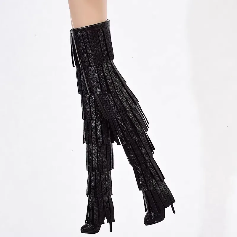 Doll Shoes Parts 1/6 Supermodel Doll Fashion Versatile Knee-High Boots Senior Sense Tassel Boots For FR2 Babi Royalty Obitsu