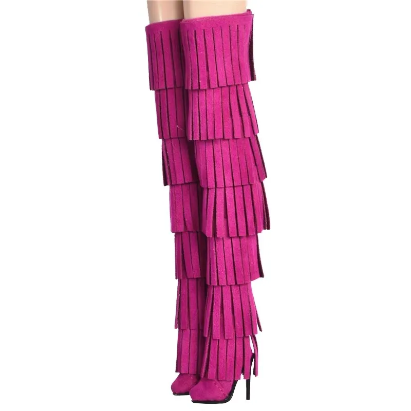 Doll Shoes Parts 1/6 Supermodel Doll Fashion Versatile Knee-High Boots Senior Sense Tassel Boots For FR2 Babi Royalty Obitsu