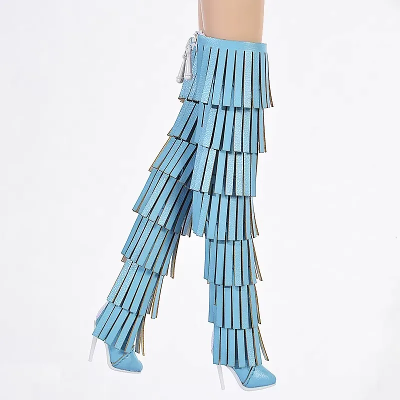 Doll Shoes Parts 1/6 Supermodel Doll Fashion Versatile Knee-High Boots Senior Sense Tassel Boots For FR2 Babi Royalty Obitsu