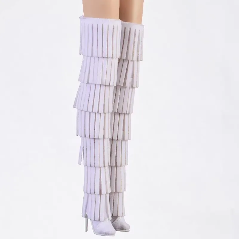 Doll Shoes Parts 1/6 Supermodel Doll Fashion Versatile Knee-High Boots Senior Sense Tassel Boots For FR2 Babi Royalty Obitsu