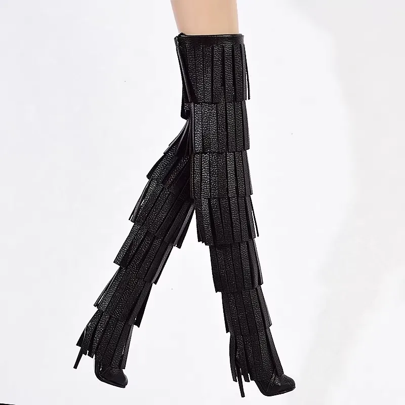 Doll Shoes Parts 1/6 Supermodel Doll Fashion Versatile Knee-High Boots Senior Sense Tassel Boots For FR2 Babi Royalty Obitsu