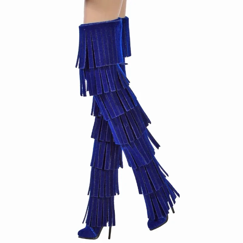 Doll Shoes Parts 1/6 Supermodel Doll Fashion Versatile Knee-High Boots Senior Sense Tassel Boots For FR2 Babi Royalty Obitsu