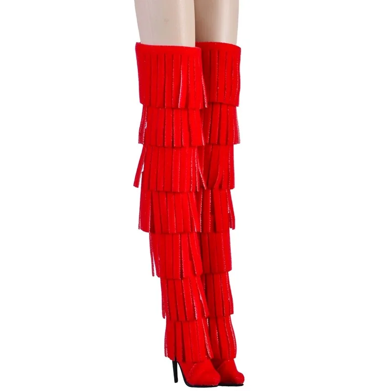 Doll Shoes Parts 1/6 Supermodel Doll Fashion Versatile Knee-High Boots Senior Sense Tassel Boots For FR2 Babi Royalty Obitsu
