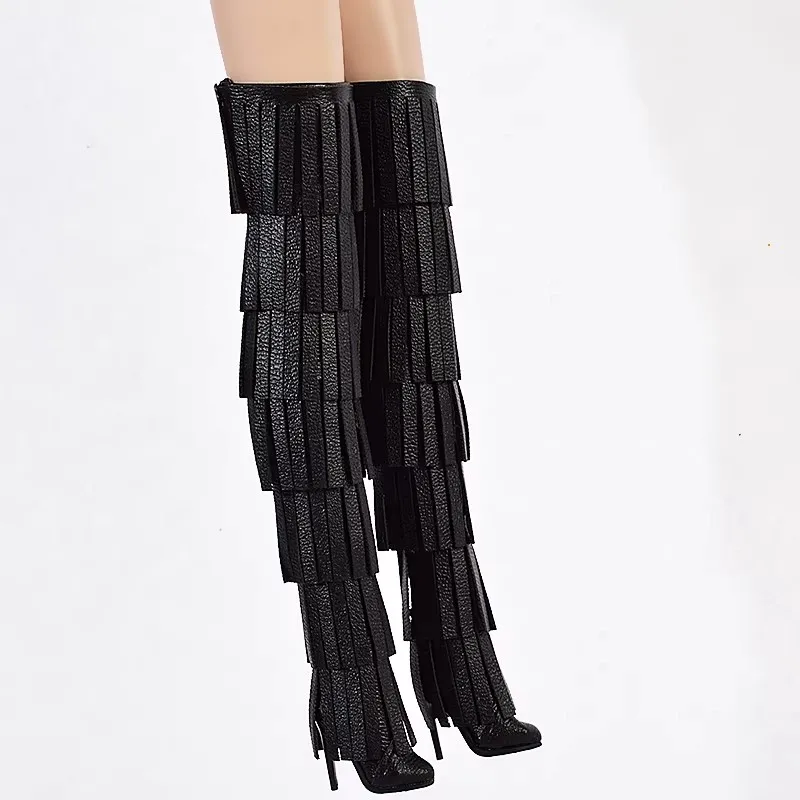 Doll Shoes Parts 1/6 Supermodel Doll Fashion Versatile Knee-High Boots Senior Sense Tassel Boots For FR2 Babi Royalty Obitsu