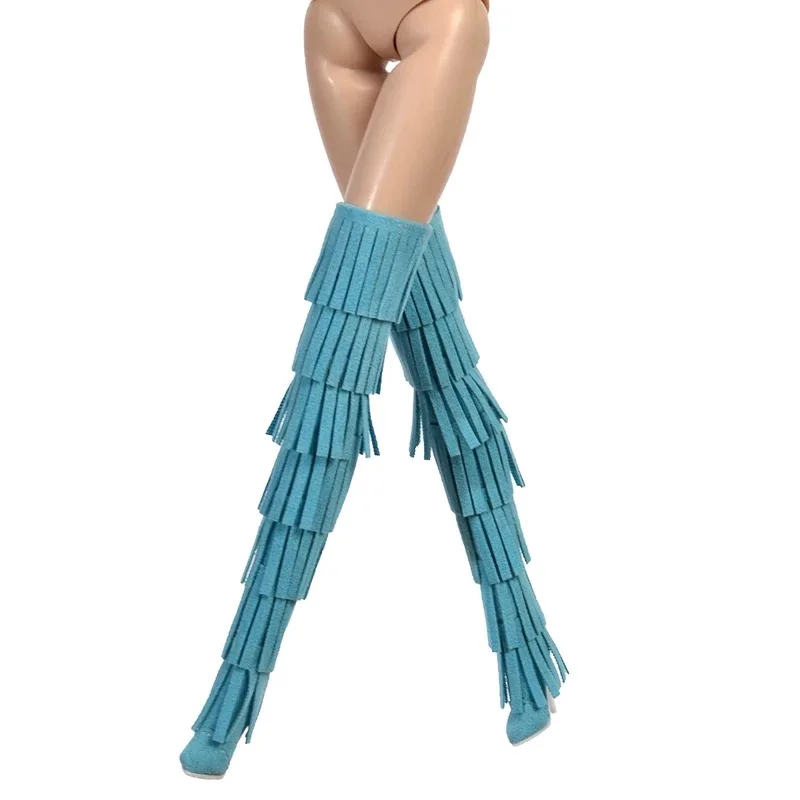 Doll Shoes Parts 1/6 Supermodel Doll Fashion Versatile Knee-High Boots Senior Sense Tassel Boots For FR2 Babi Royalty Obitsu