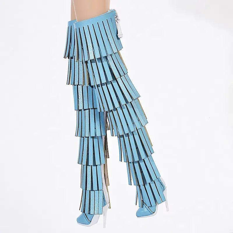 Doll Shoes Parts 1/6 Supermodel Doll Fashion Versatile Knee-High Boots Senior Sense Tassel Boots For FR2 Babi Royalty Obitsu