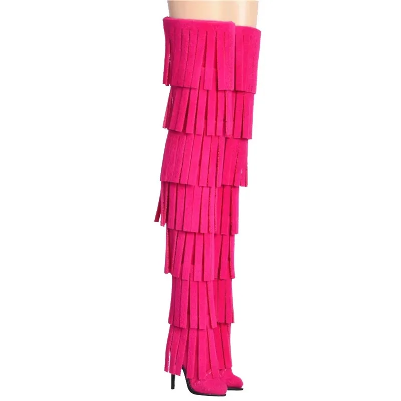 Doll Shoes Parts 1/6 Supermodel Doll Fashion Versatile Knee-High Boots Senior Sense Tassel Boots For FR2 Babi Royalty Obitsu