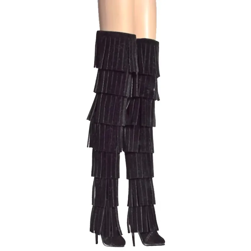 Doll Shoes Parts 1/6 Supermodel Doll Fashion Versatile Knee-High Boots Senior Sense Tassel Boots For FR2 Babi Royalty Obitsu