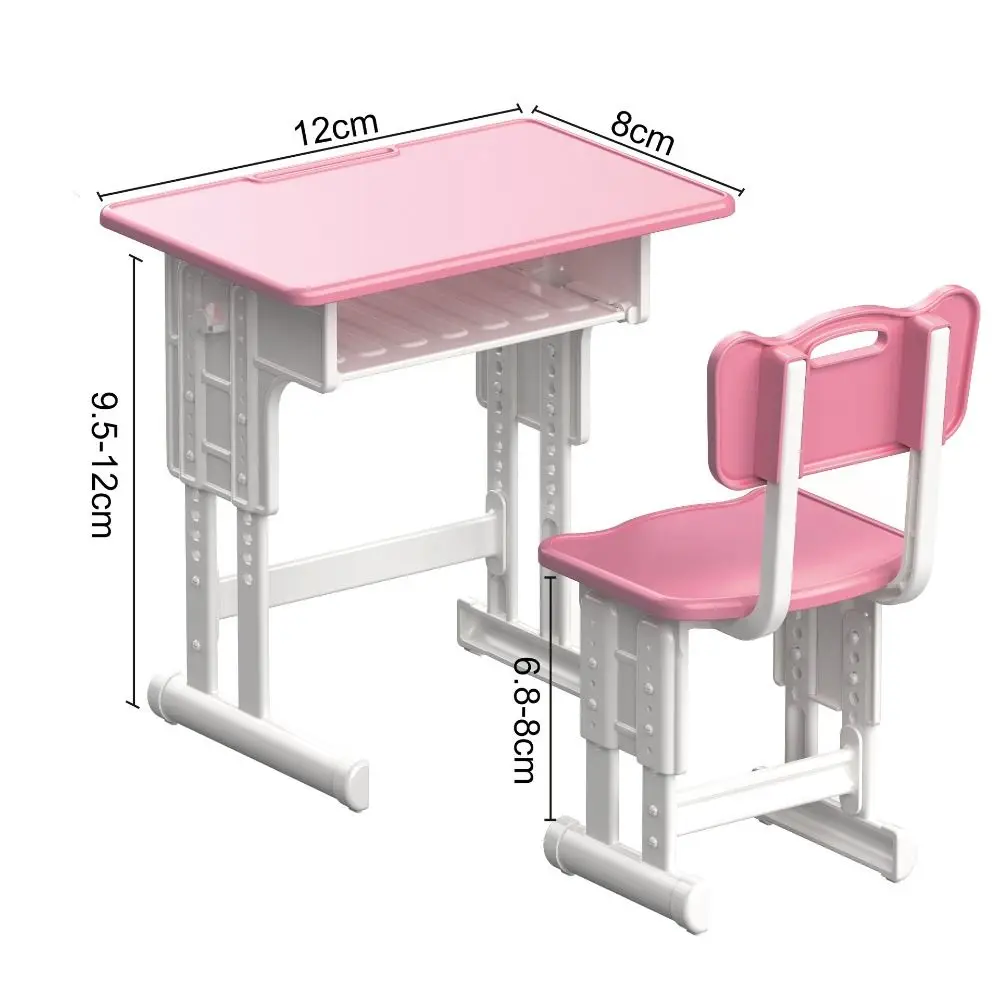 Simulated Dollhouse Desks Chairs Furniture Model Writing Study Miniature School Desks Classroom Decor Play House Desk Model Toy