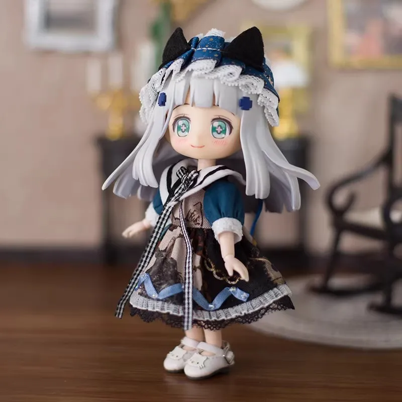 For Obitsu 11 Doll Cat Maid Style Cute Dress Clothes Suit For OB11 Gsc 1/12 Bjd YMY Body Doll Outfit Clothes Gift Idea