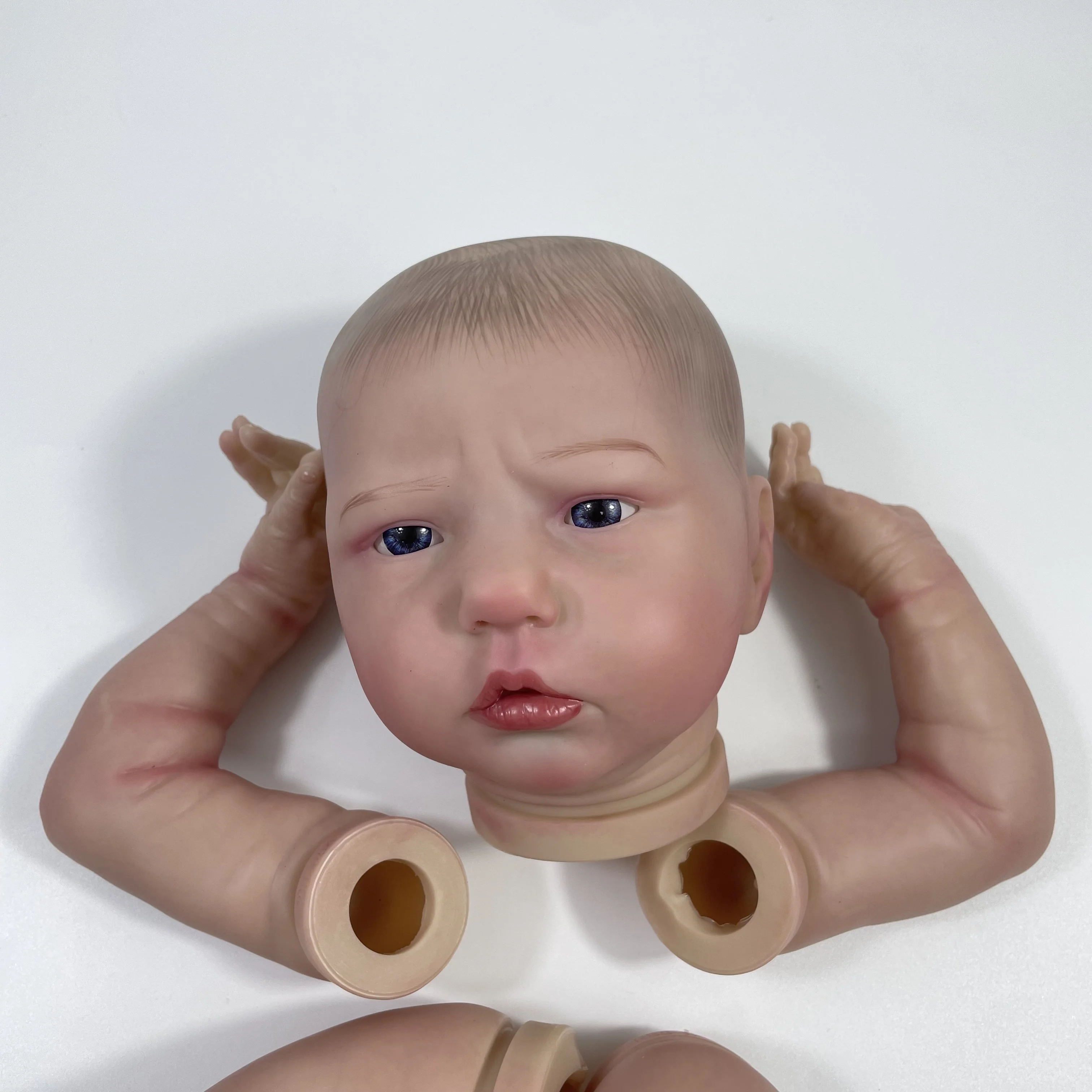 MRB 19 inch Already Painted Reborn Doll Kits Ellie-Sue With Blue Eyes Vinyl Reborn 3D Painted Skin Unassembled DIY Doll Kit Mold