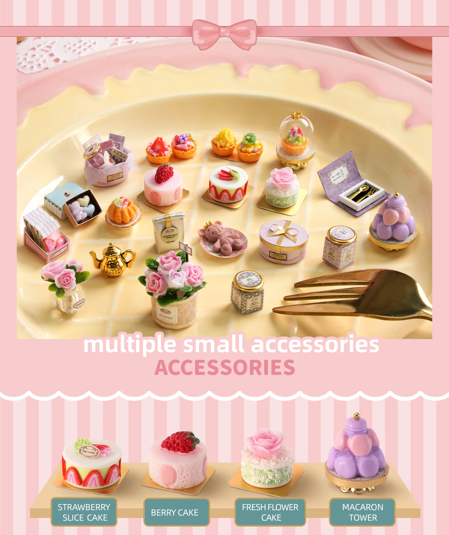 DIY Miniature Dollhouse Cake Shop 3D Wooden Puzzle Mini House Kit Handmade Mini Bakery Model Perfect Birthday Gift