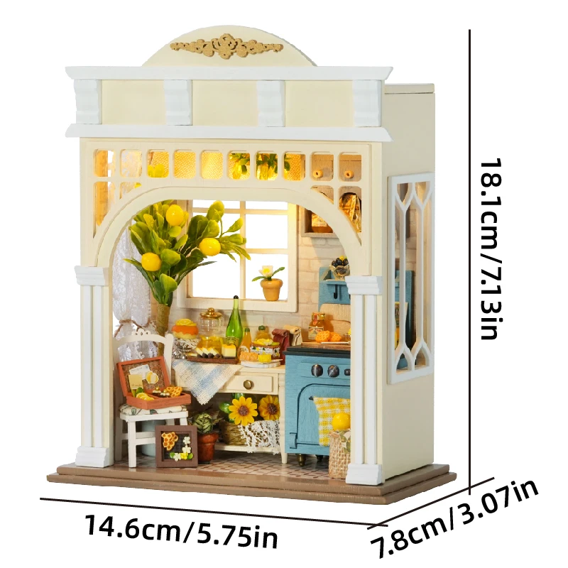 DIY Miniature Dollhouse Cake Shop 3D Wooden Puzzle Mini House Kit Handmade Mini Bakery Model Perfect Birthday Gift