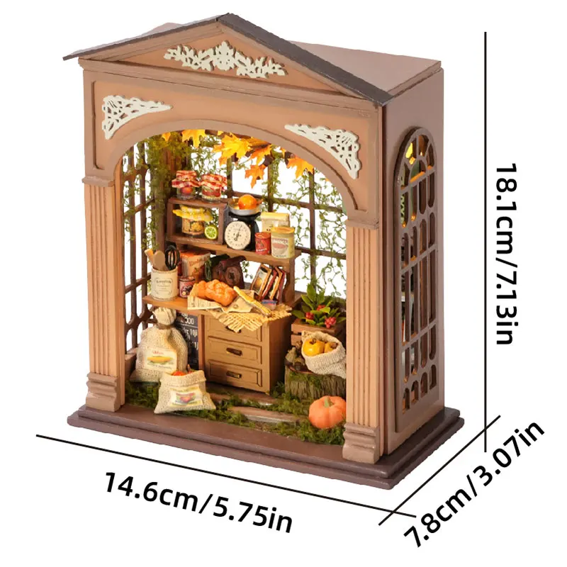 DIY Miniature Dollhouse Cake Shop 3D Wooden Puzzle Mini House Kit Handmade Mini Bakery Model Perfect Birthday Gift