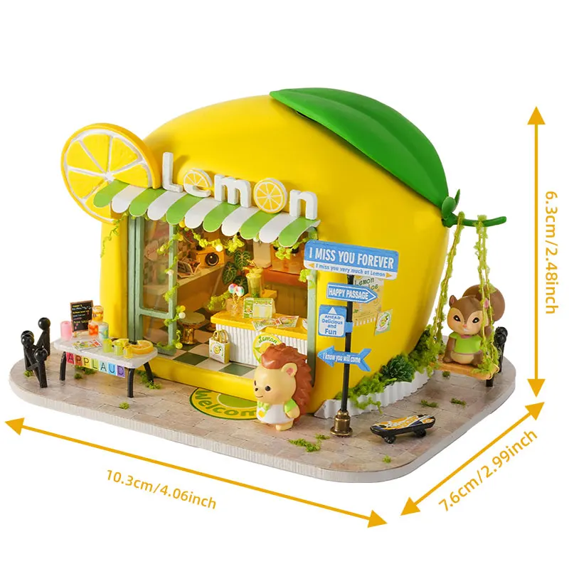 DIY Miniature Dollhouse Cake Shop 3D Wooden Puzzle Mini House Kit Handmade Mini Bakery Model Perfect Birthday Gift