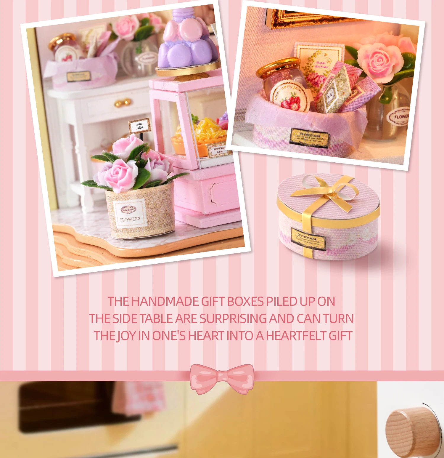 DIY Miniature Dollhouse Cake Shop 3D Wooden Puzzle Mini House Kit Handmade Mini Bakery Model Perfect Birthday Gift