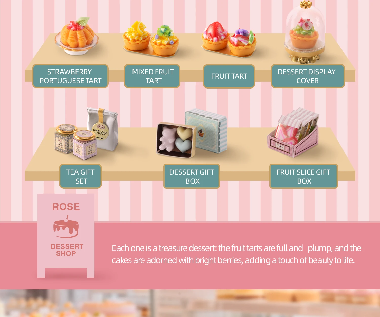 DIY Miniature Dollhouse Cake Shop 3D Wooden Puzzle Mini House Kit Handmade Mini Bakery Model Perfect Birthday Gift