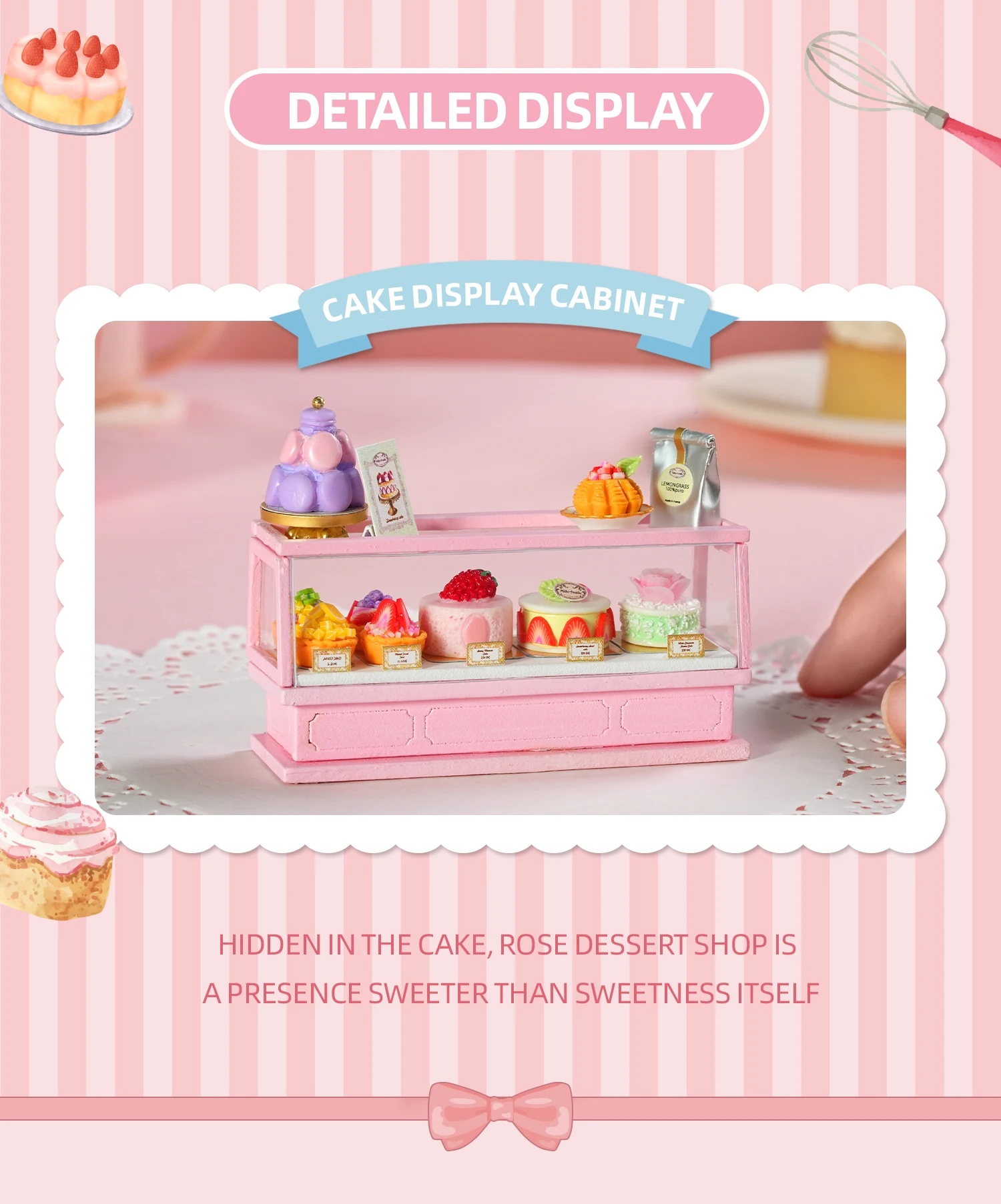 DIY Miniature Dollhouse Cake Shop 3D Wooden Puzzle Mini House Kit Handmade Mini Bakery Model Perfect Birthday Gift