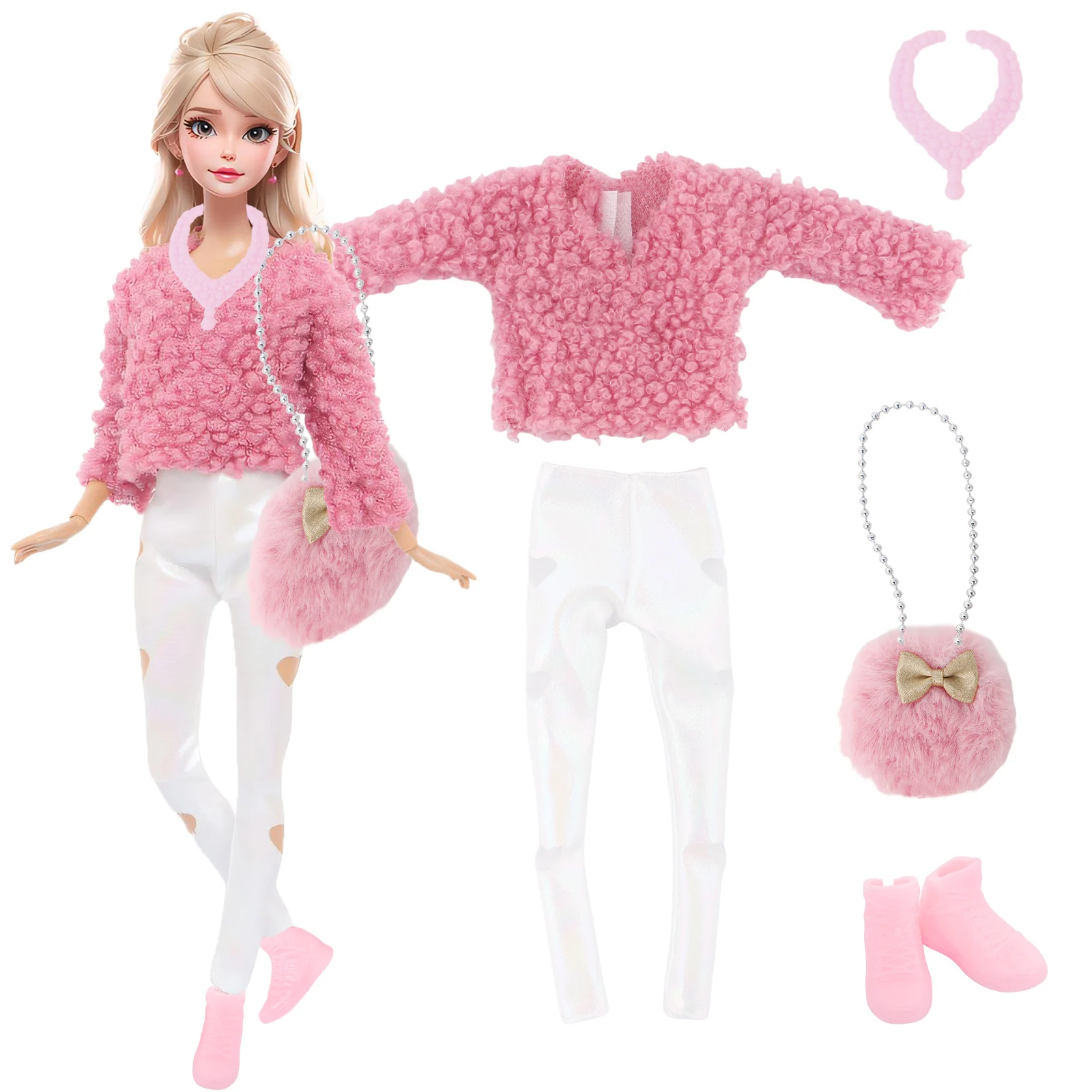 11.5'' Girl Doll Clothes with Accessories Sport Suit 30cm Dress Coat Blouse Pant Shoes Glasses Earphones Toy Accessories Gift