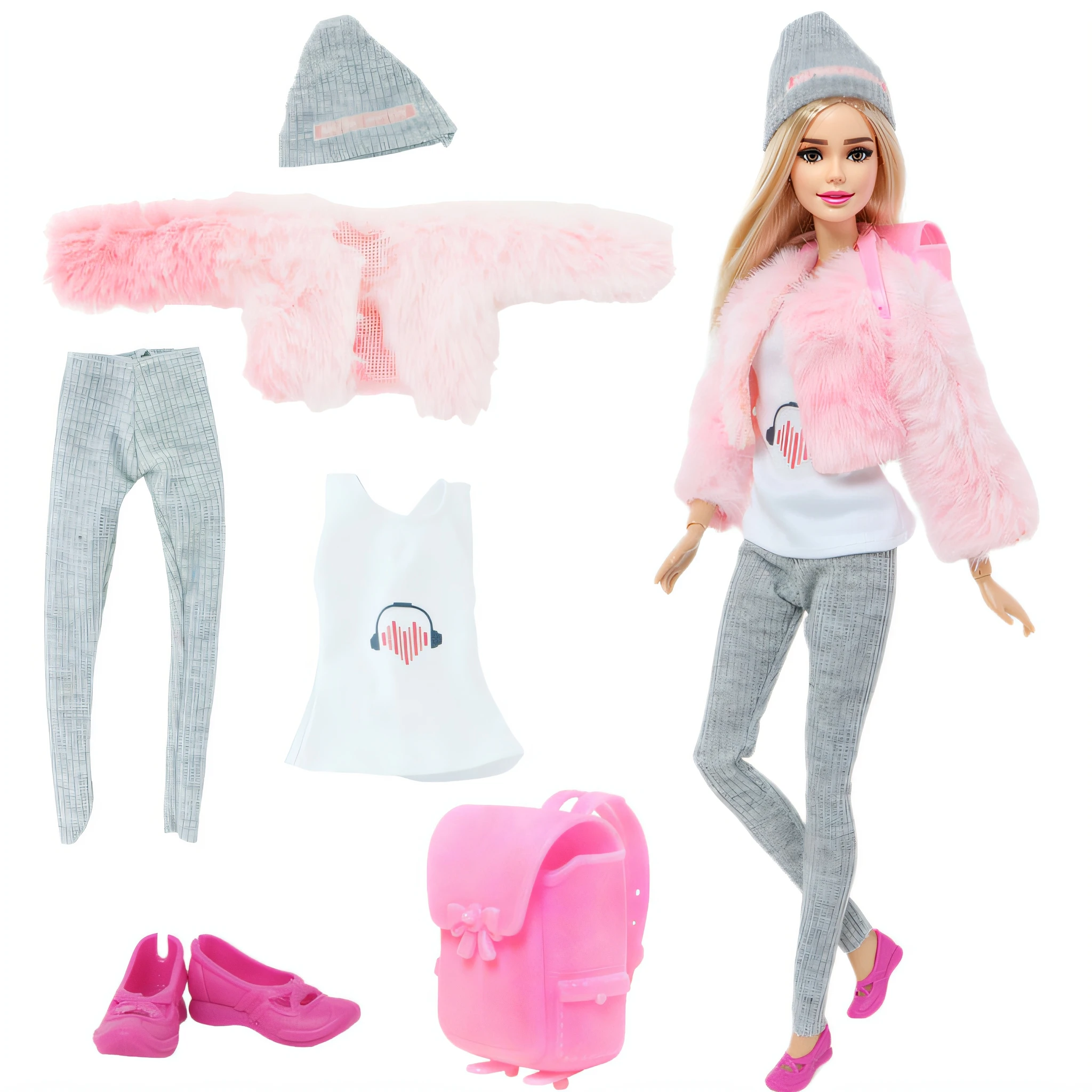11.5'' Girl Doll Clothes with Accessories Sport Suit 30cm Dress Coat Blouse Pant Shoes Glasses Earphones Toy Accessories Gift