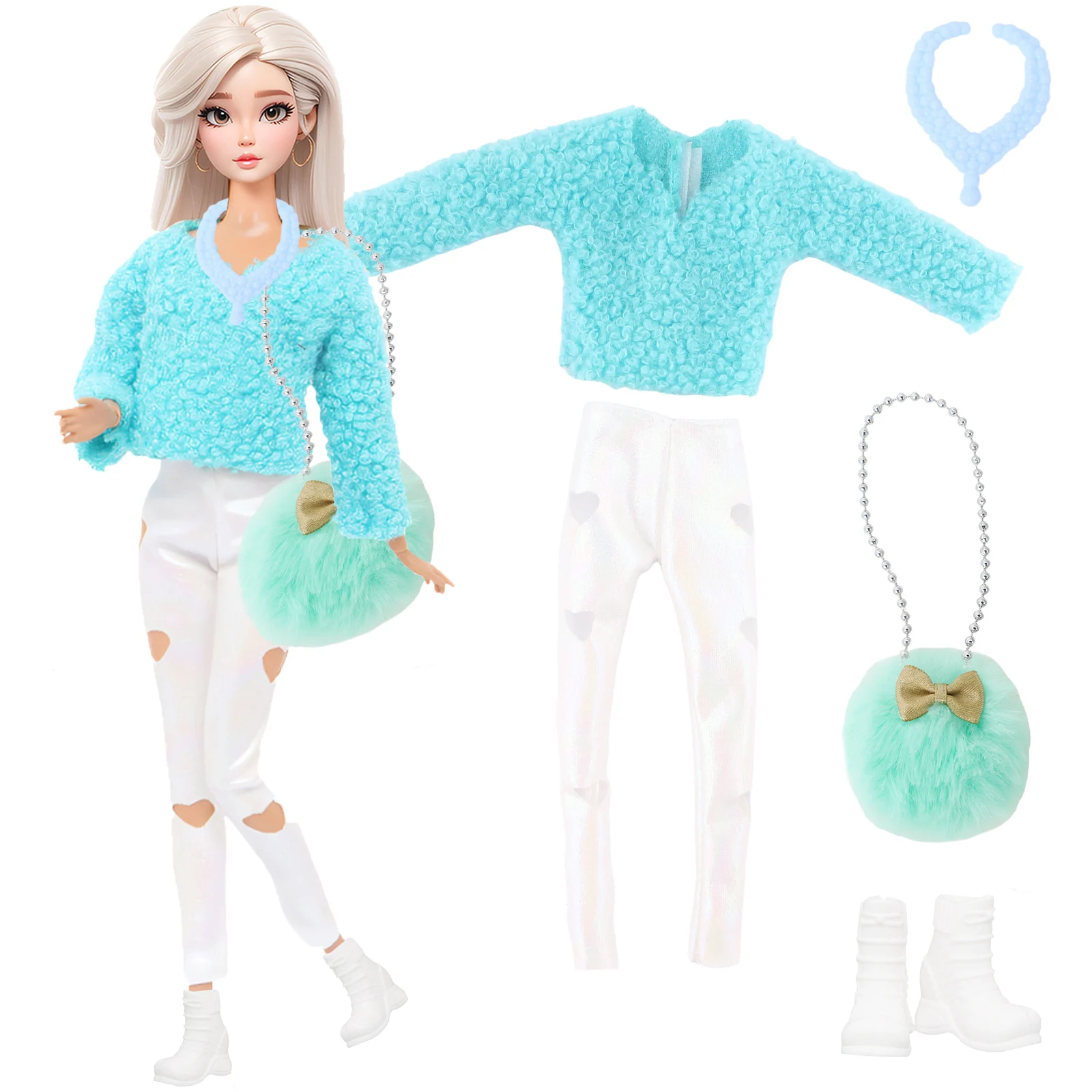 11.5'' Girl Doll Clothes with Accessories Sport Suit 30cm Dress Coat Blouse Pant Shoes Glasses Earphones Toy Accessories Gift