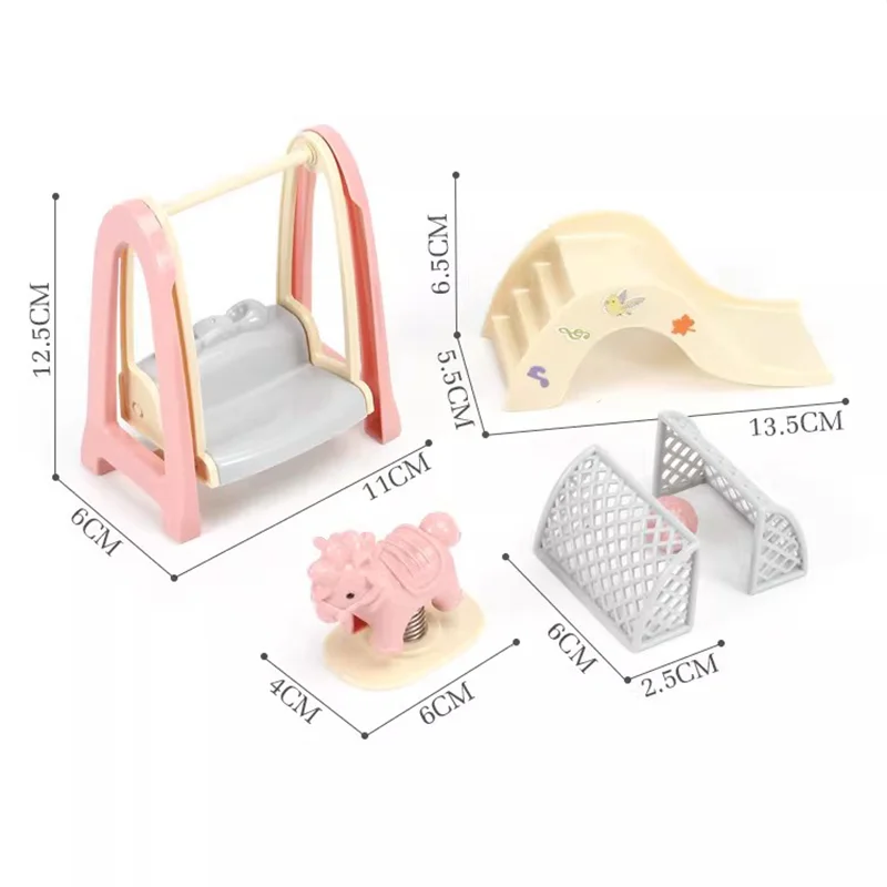 Forest Animal Family Dollhouse Furniture 1/12 Miniature Toys Girl Dolls Accessories Bedroom Bathroom Dollhouse Kit For Dolls