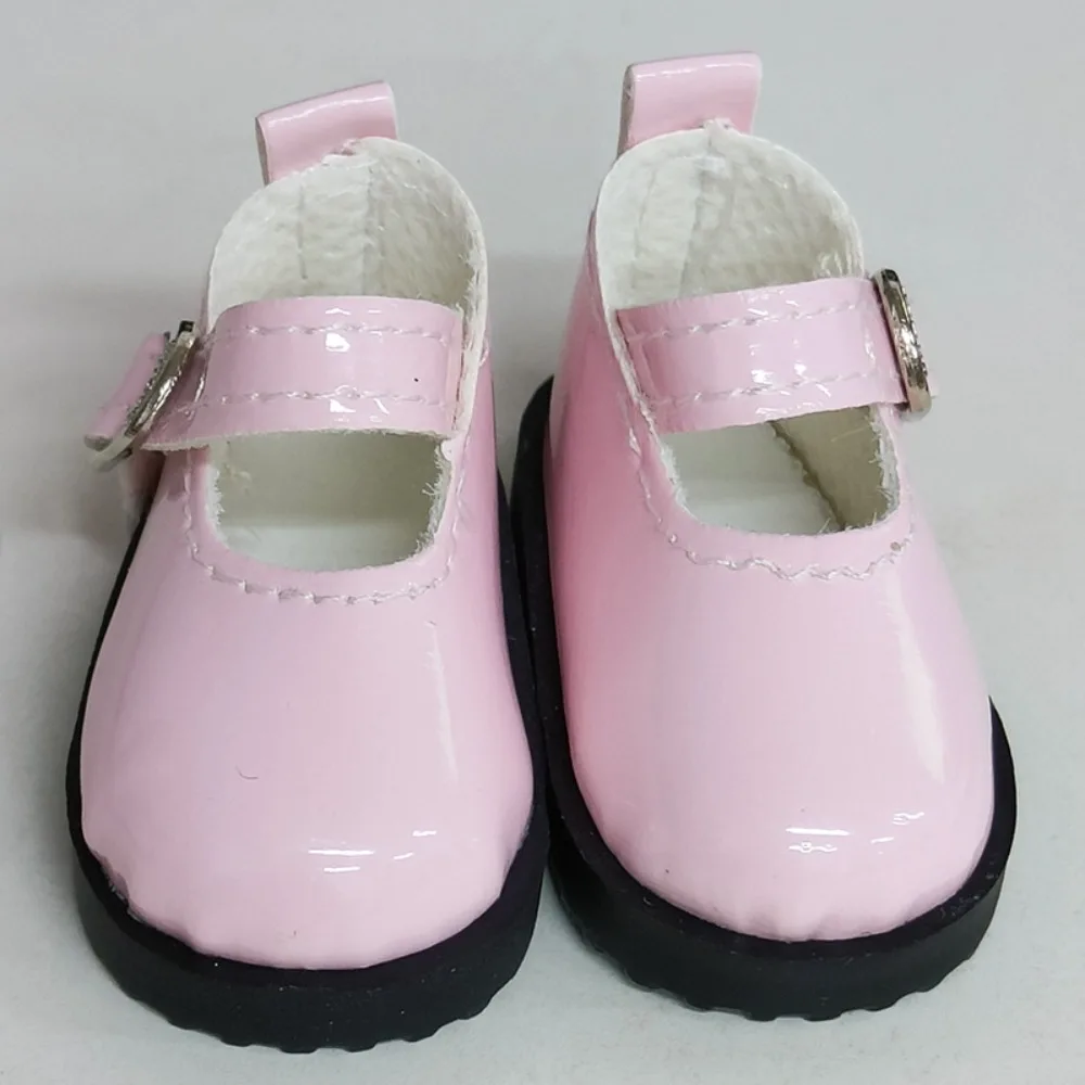 Mini Flat Bottomed Toy Shoes Bottomed Glossy 4.7cm X 2.5cm Leather Shoes Leather DIY Doll Shoes 1/6 Point Doll