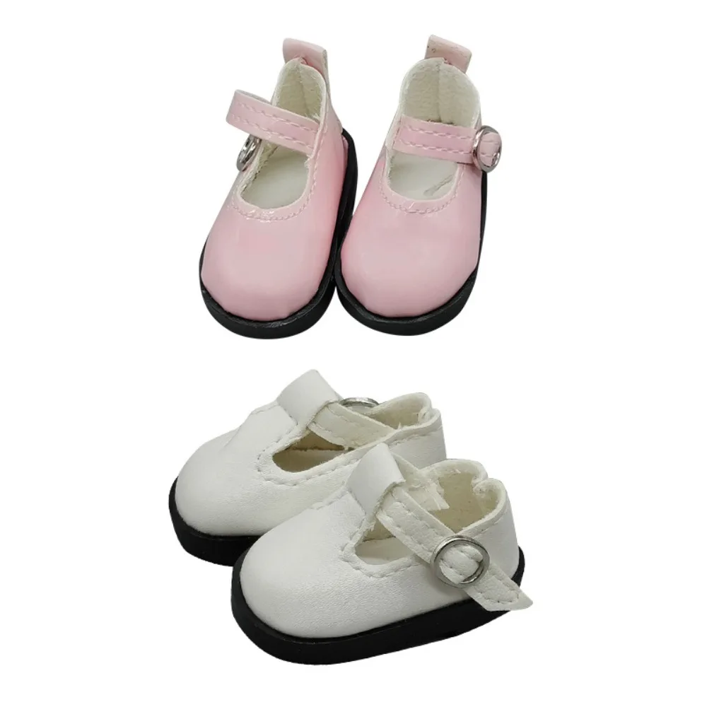 Mini Flat Bottomed Toy Shoes Bottomed Glossy 4.7cm X 2.5cm Leather Shoes Leather DIY Doll Shoes 1/6 Point Doll