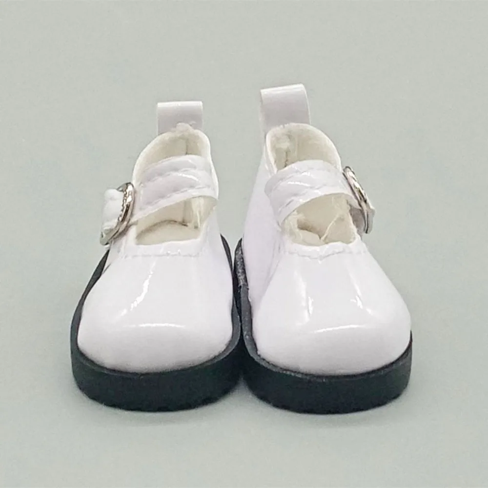 Mini Flat Bottomed Toy Shoes Bottomed Glossy 4.7cm X 2.5cm Leather Shoes Leather DIY Doll Shoes 1/6 Point Doll