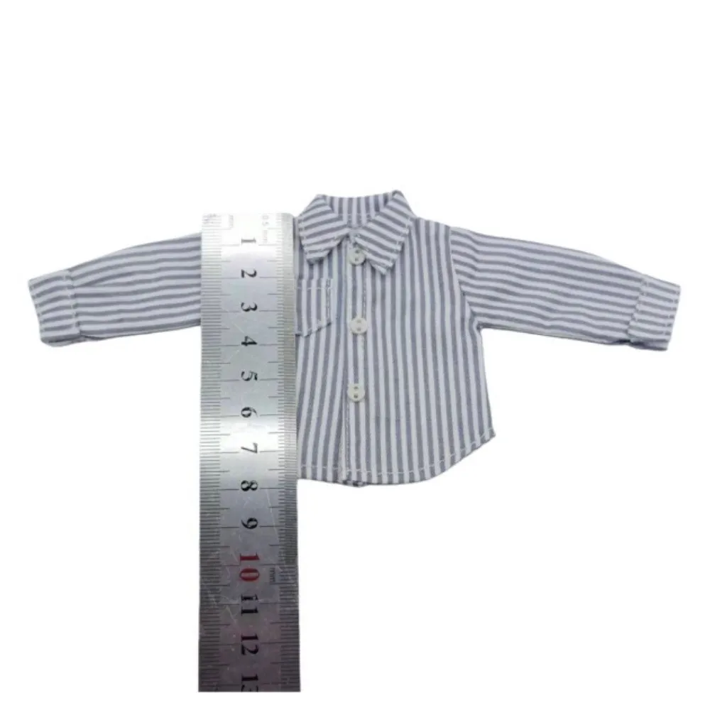 For 1/8 Dolls Clothes Sharp Collar Shirt 2026 New Stripe Shirt Cute Cartoon Doll Dress Up Tie Action Figure Trendy Doll Clothes