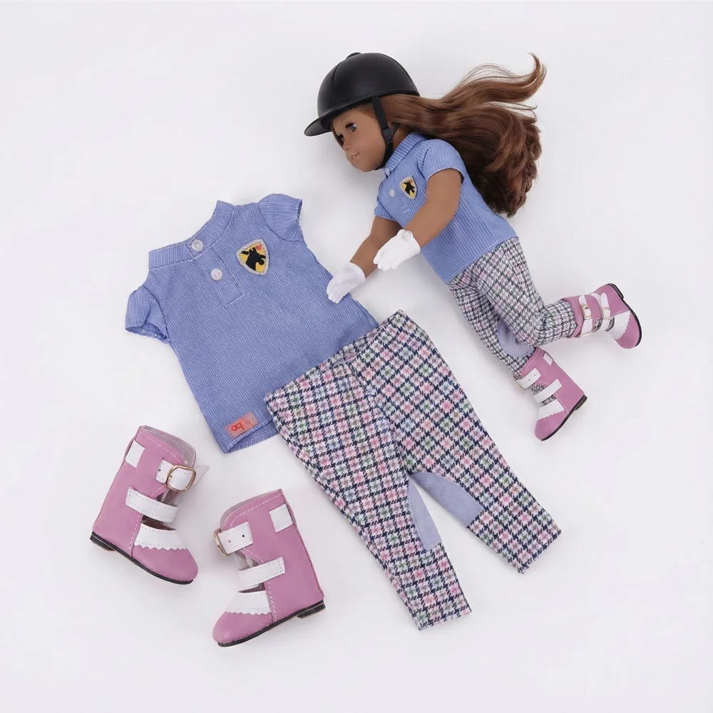 Horse riding suit Suit Doll Clothes Shoes Accessories For 43 cm ,18 Inch Girl Of American Doll Good Gift