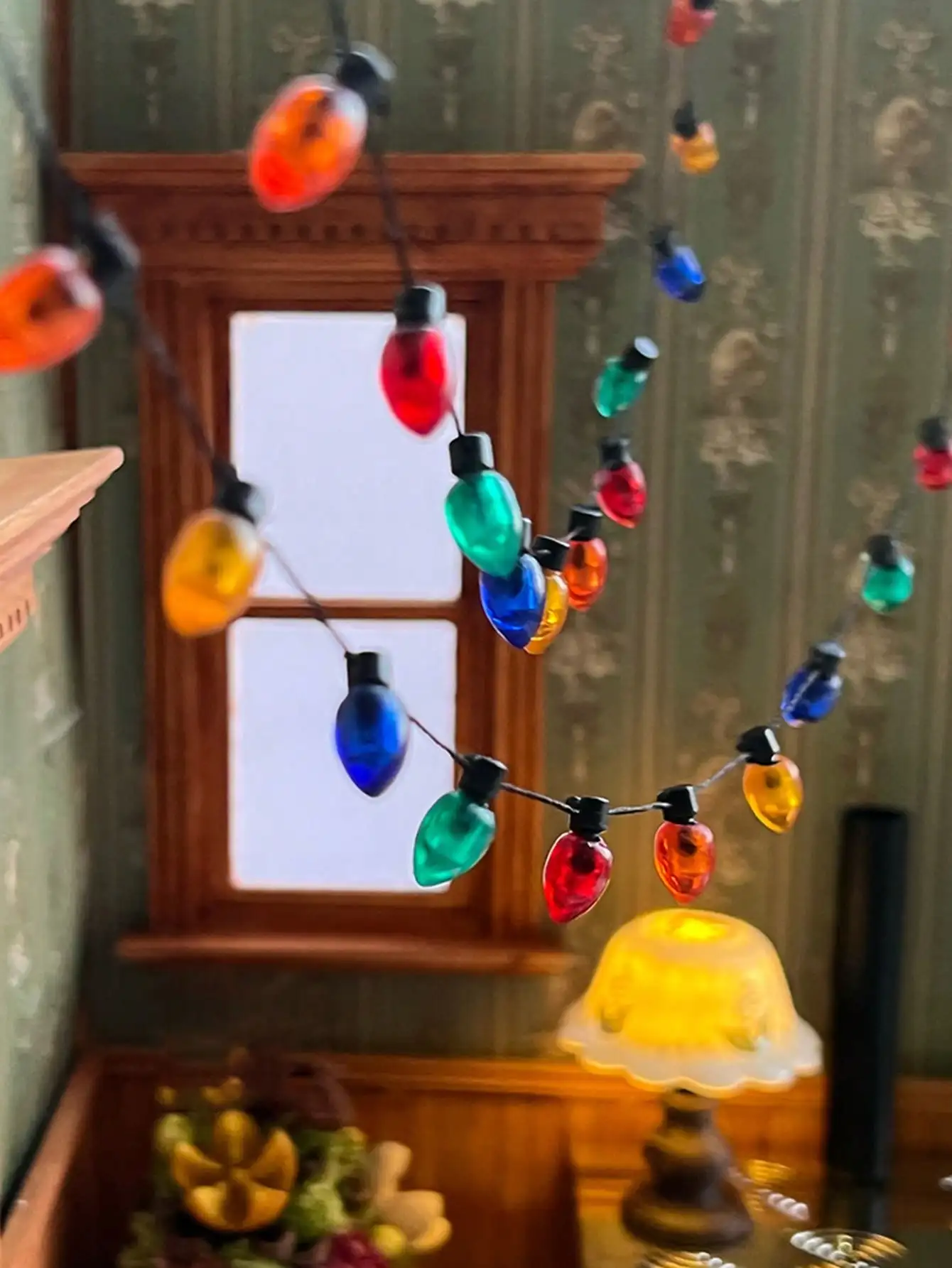 2m Doll House Miniature Lighting String: 1/12 Scale Mini Fake Lamps For New Year, Easter, Holiday Celebration, Party Decor Scene