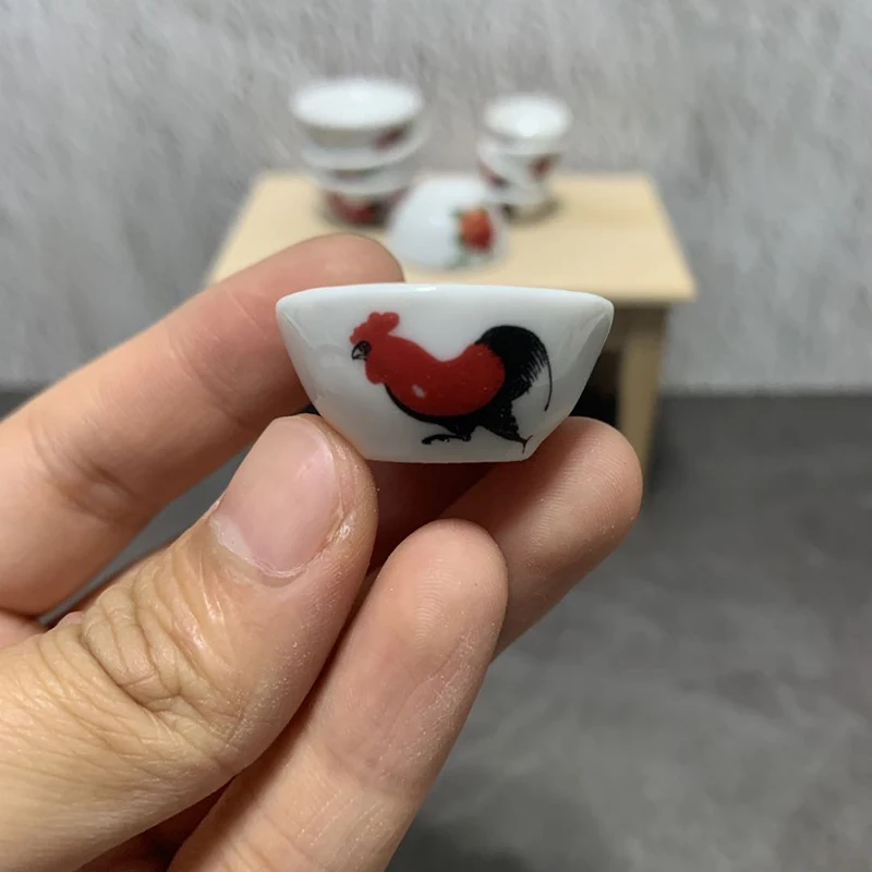 1:12 Dollhouse Miniatures Items Mini Glass Bowl/Plate Miniature Food Play Scene Decoration Model Kitchen Furniture Accessories