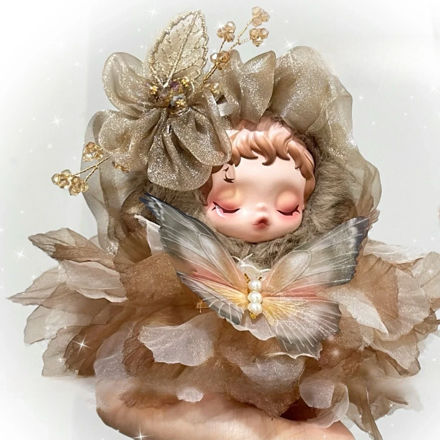Doll Clothes For Skullpanda Light Weaving Garden Exquisite Fairy Skirt Butterfly Flower Hair Ring Set Replacement Accessories