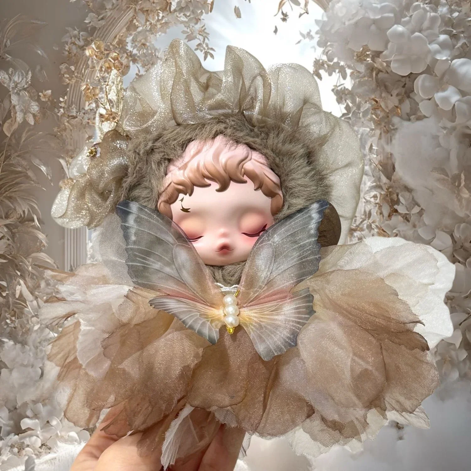 Doll Clothes For Skullpanda Light Weaving Garden Exquisite Fairy Skirt Butterfly Flower Hair Ring Set Replacement Accessories