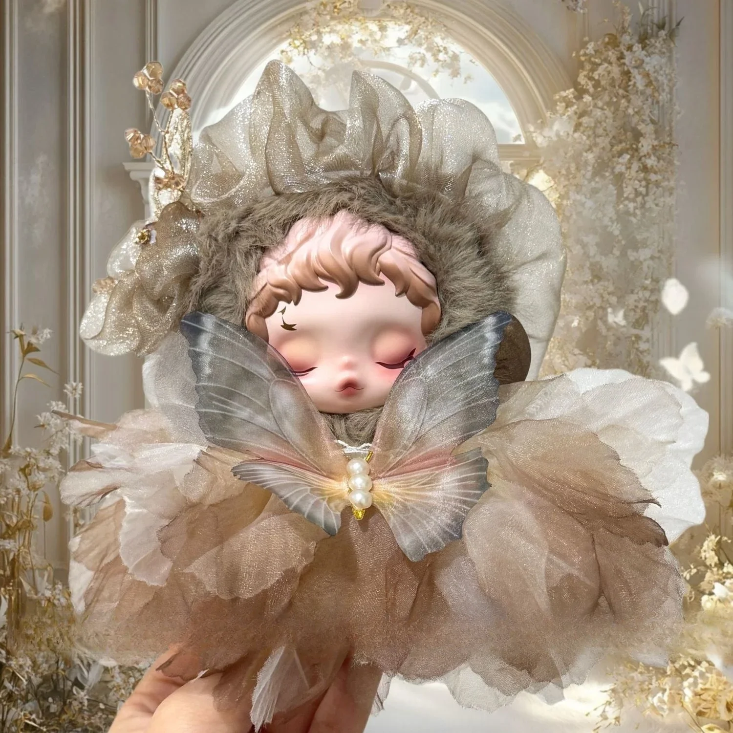 Doll Clothes For Skullpanda Light Weaving Garden Exquisite Fairy Skirt Butterfly Flower Hair Ring Set Replacement Accessories